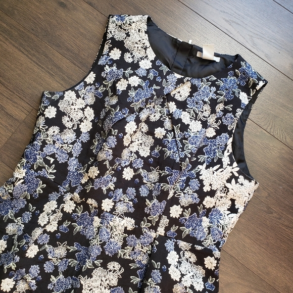 H&M Floral Jacquard Sleeveless Cocktail Dress Size 14 - Picture 2 of 5